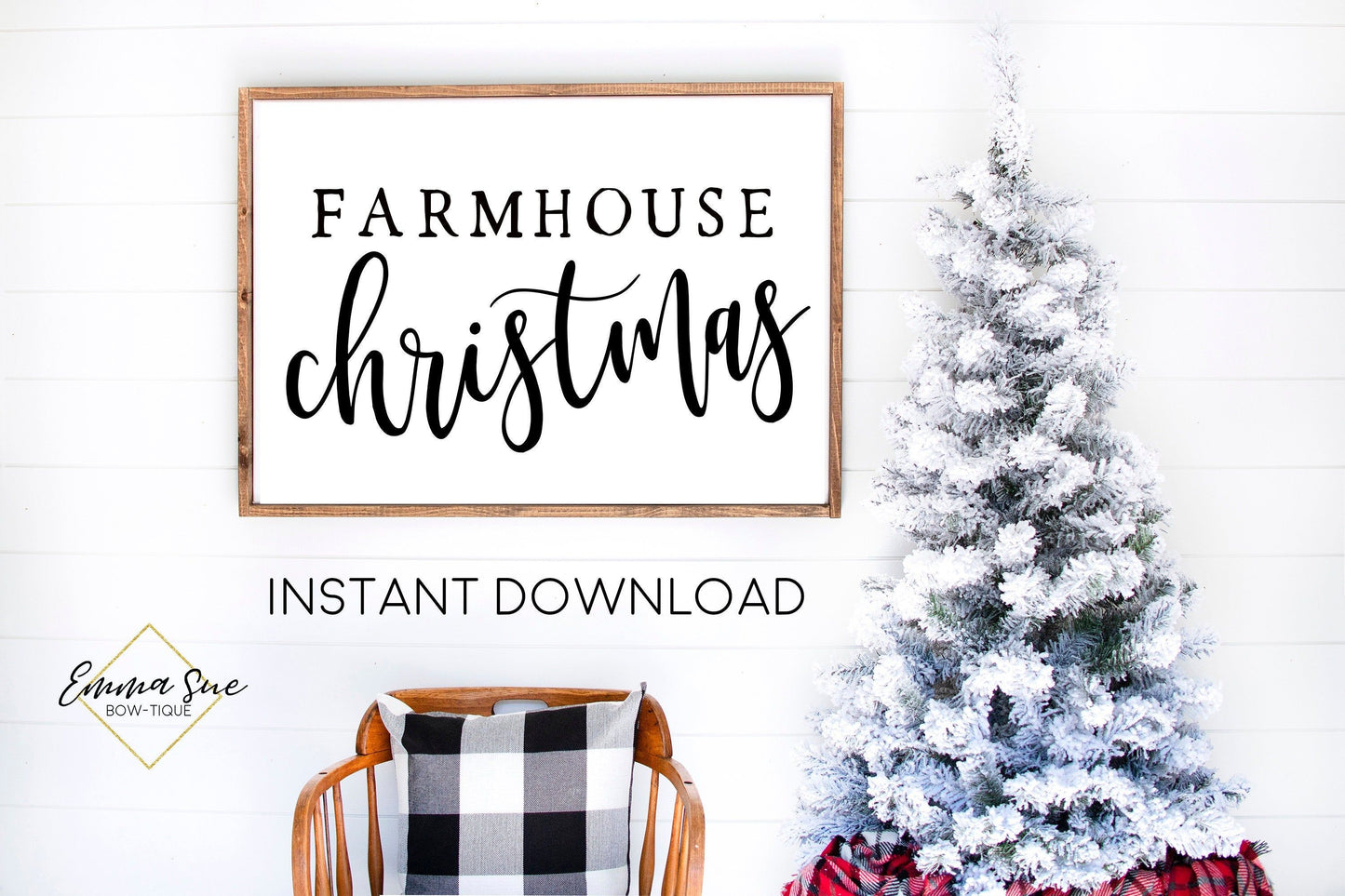 Farmhouse Christmas - Christmas Decor Printable Sign Farmhouse Style - Digital File