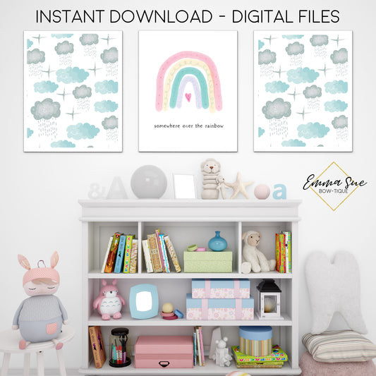 Somewhere Over the Rainbow -  Nursery Kid's Room or Playroom Printable Wall Art  - Digital File