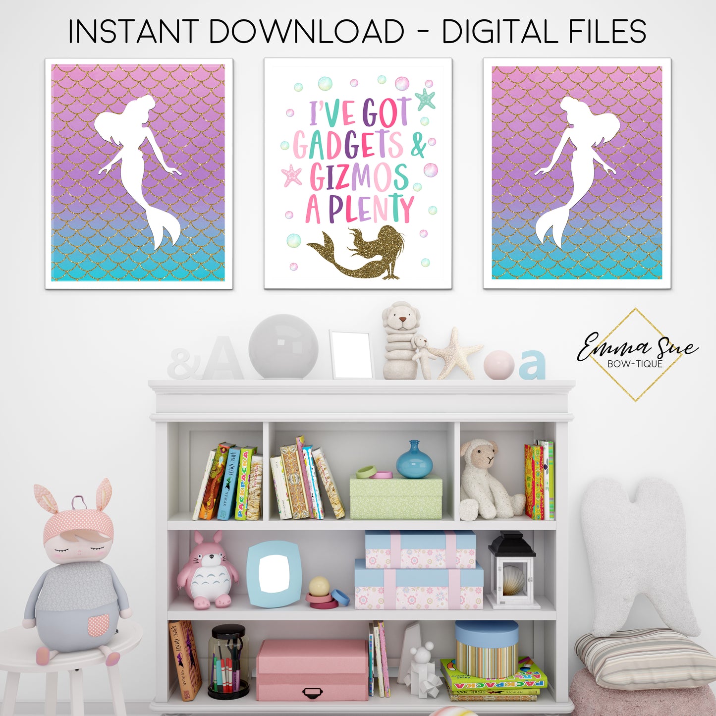 I've got Gadgets & Gizmos a plenty The Little Mermaid Signs - Kid's Room Or Baby Nursery Printable Wall Art - Digital File