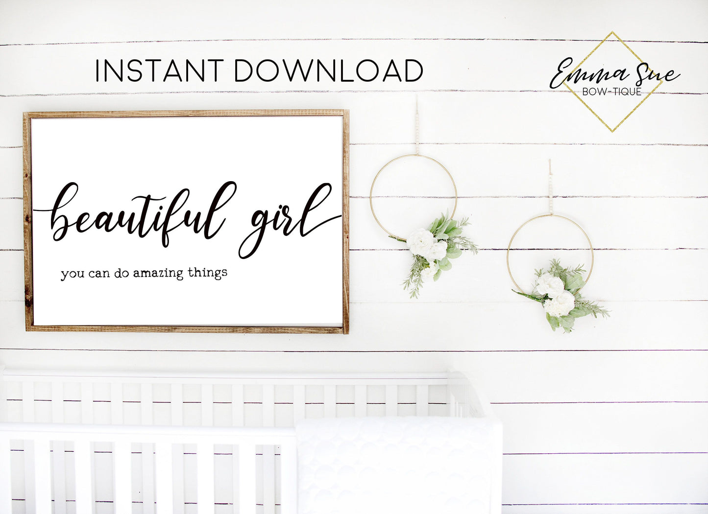 Beautiful Girl you can do Amazing things Baby Kids nursery room Printable Sign