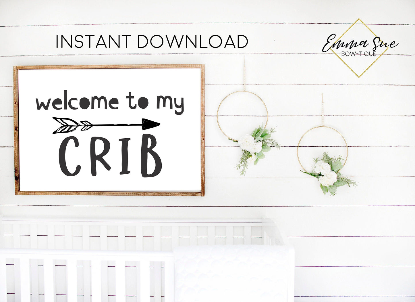WELCOME TO MY CRIB BABY ROOM NURSERY WALL ART PRINTABLE SIGN - DIGITAL FILE