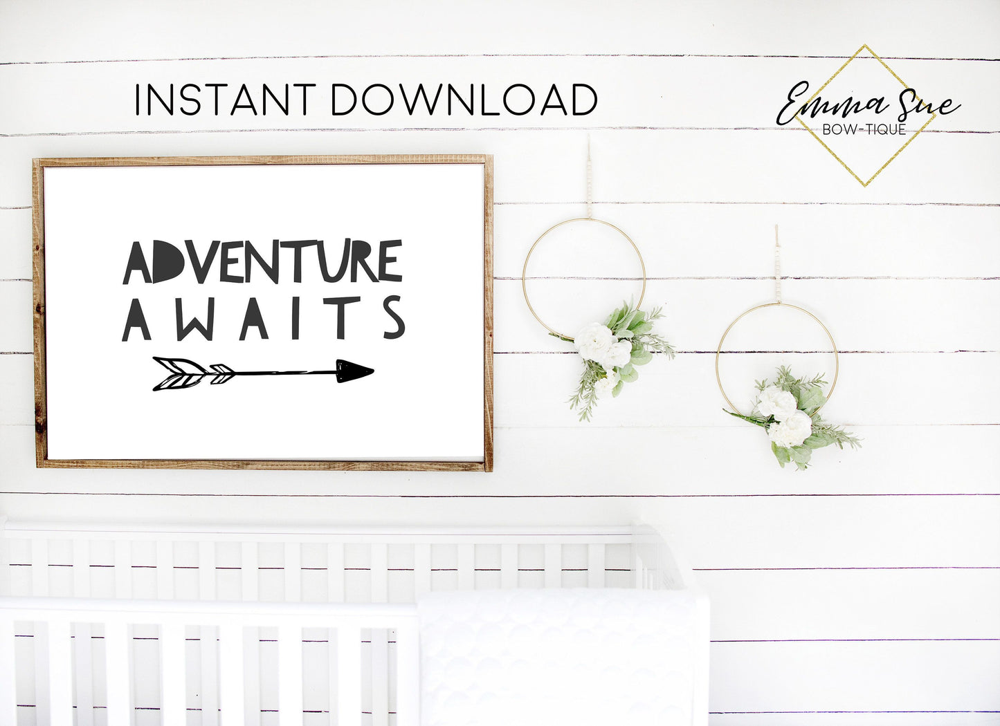 ADVENTURE AWAITS KIDS PLAYROOM BABY ROOM NURSERY WALL ART PRINTABLE SIGN - DIGITAL FILE