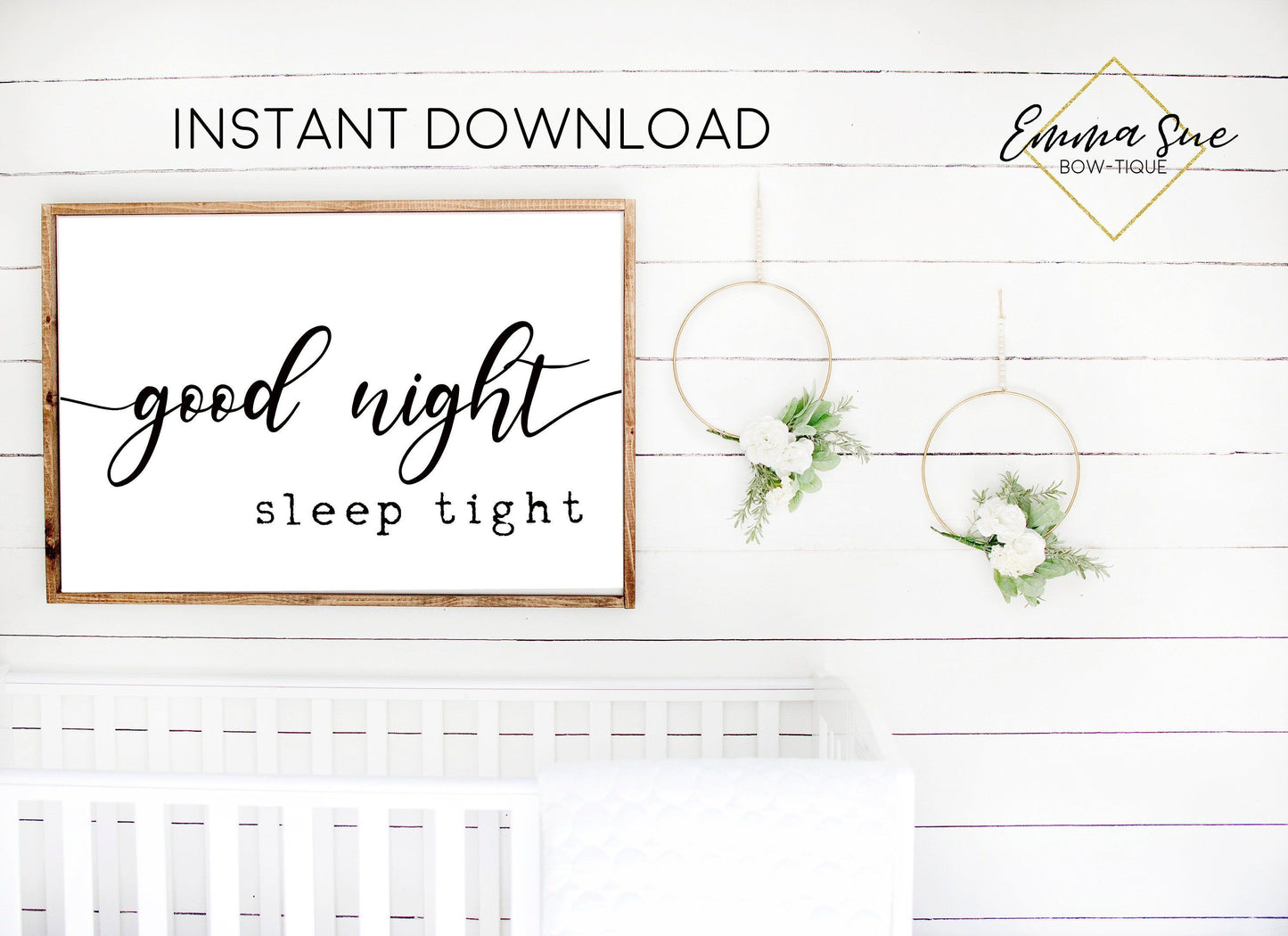 Good Night Sleep Tight Baby Kids nursery room Printable Sign