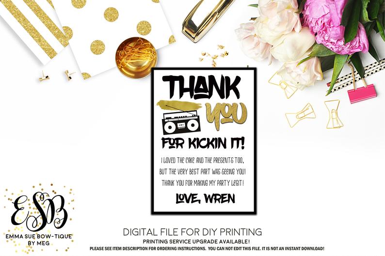 Two Legit 2 Quit - Hip Hop 2nd Birthday invitation Printable - Digital File (2Legit-quit)