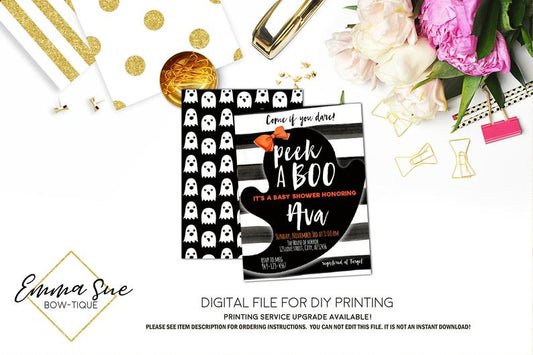 Boo-thday Ghost - Halloween Birthday Party invitation Printable - Digital File  (ghost-2019)