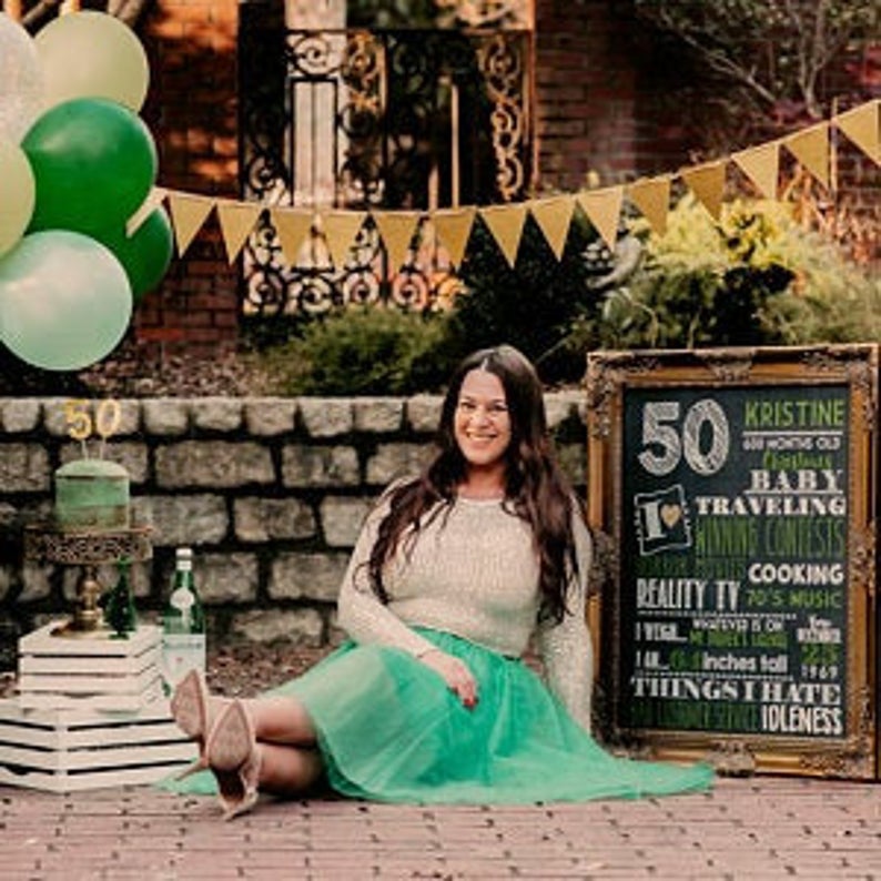 Birthday Photoshoot 50th Birthday Attire Milestone Adult Smash Cake Photo  Prop Any Age Birthday Personalized Chalkboard
