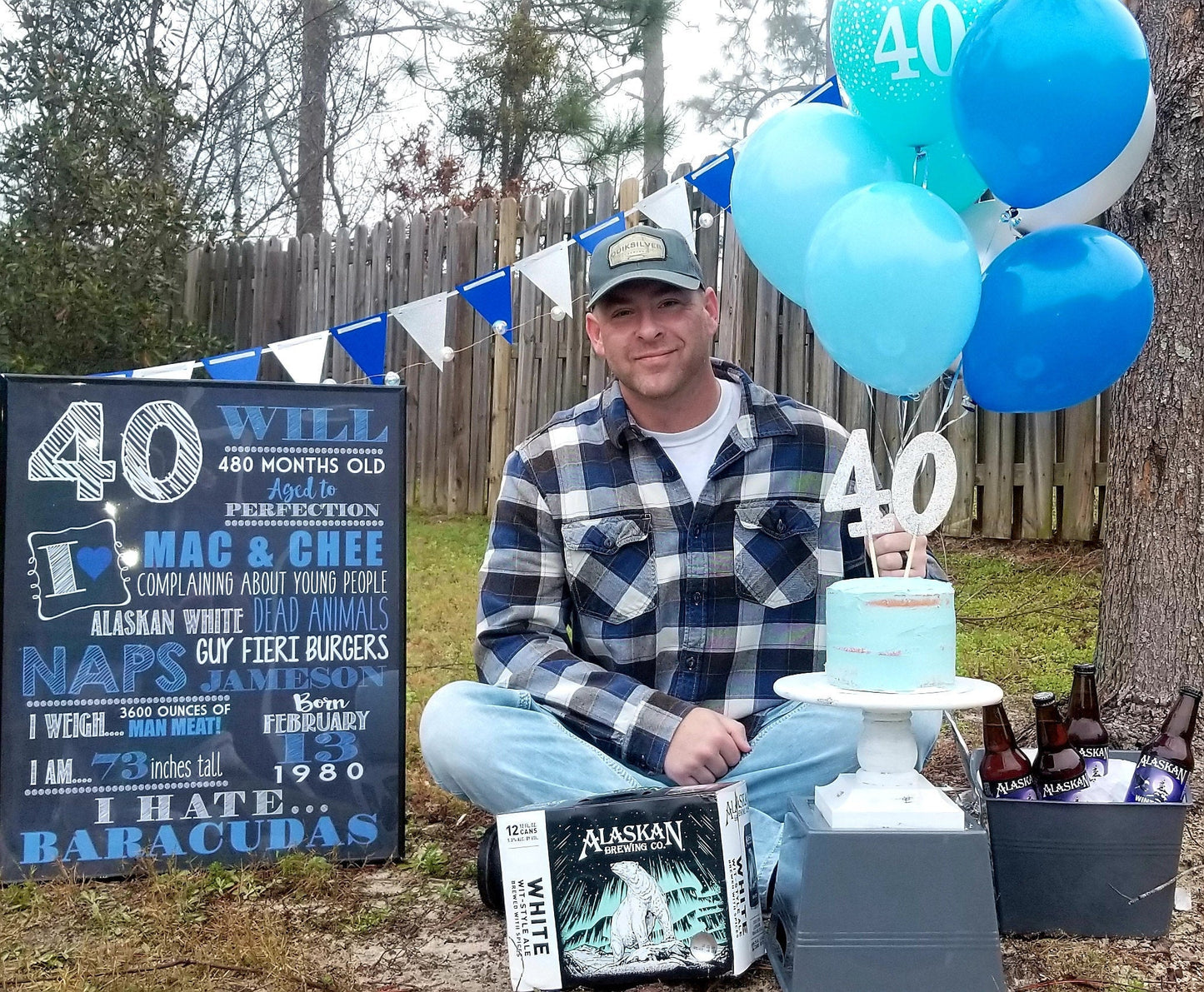 Men's Milestone Adult smash cake photo prop - Any age Birthday Personalized Chalkboard Sign - DIGITAL FILE