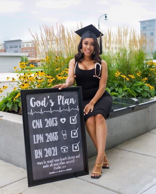 God's Plan Nurse Graduation Checklist BSN, LVN, LPN, RN, MSN Nursing - Digital Chalkboard Sign Photo Prop - Any Nursing Degree DIGITAL FILE  (Chalk-nursecheck)