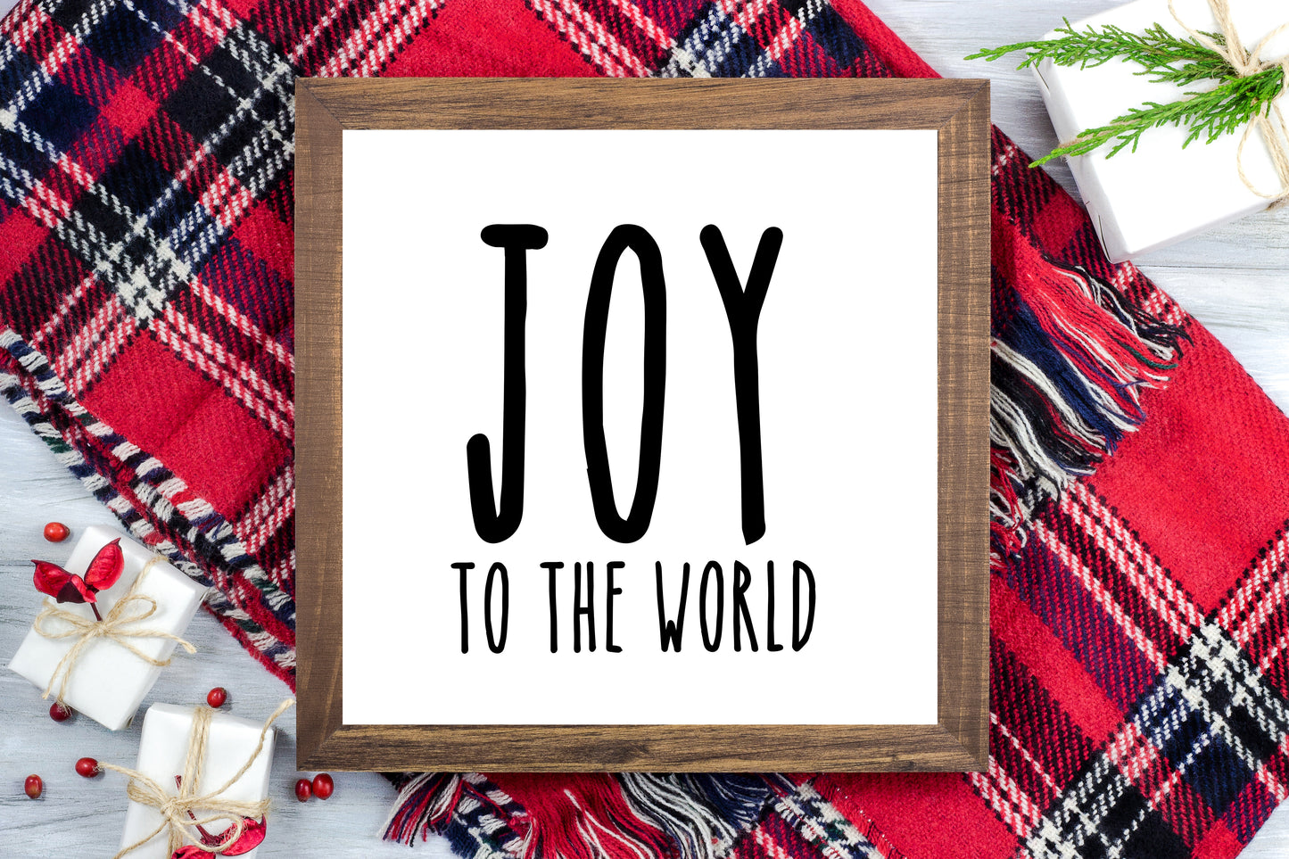 Joy to the World - Christmas Printable Sign Farmhouse Style - Digital File