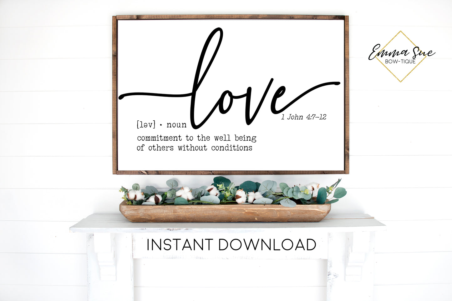 Love Biblical Definition - 1 John 4:7-12 Bible Verse Printable Sign Wall Art - Instant Download