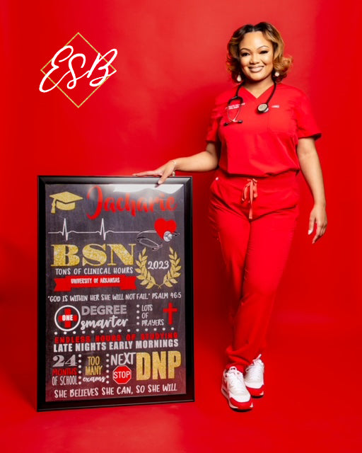 Nursing Graduation Sign Photo Prop - BSN, LVN, LPN, RN, or any Degree - Personalized Chalkboard Sign- DIGITAL FILE (Nurse-Custom)