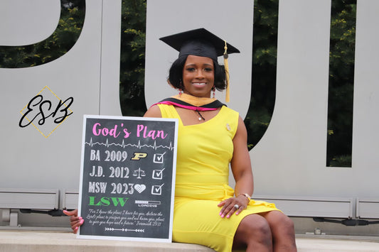 God's Plan Any Degree Graduation Checklist - Digital Chalkboard Sign Photo Prop - DIGITAL FILE  (Chalk-godsplan)