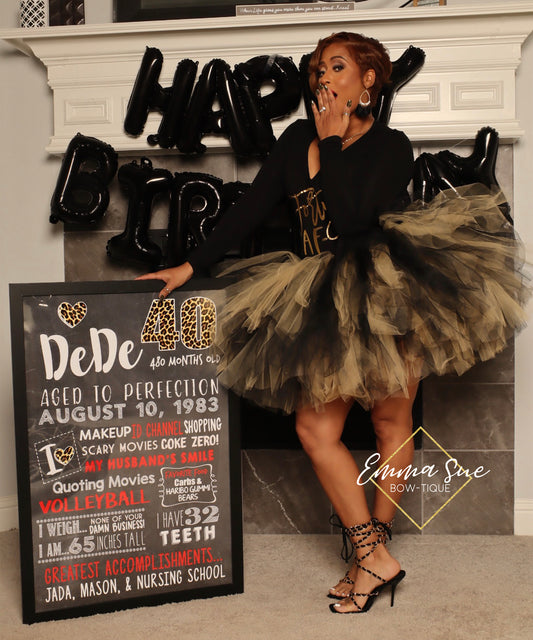 Milestone Birthday Sign for any age - Leopard Print Adult smash cake photo prop Birthday Chalkboard Sign - DIGITAL FILE- (Birthday-Dede)