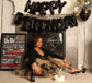 Milestone Birthday Sign for any age - Leopard Print Adult smash cake photo prop Birthday Chalkboard Sign - DIGITAL FILE- (Birthday-Dede)
