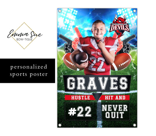 Kid's Football Sport's Poster with Photo - Digital or Printed