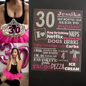 Milestone Birthday Adult Sign - Smash cake photo prop - Any age Birthday Personalized Chalkboard Sign - DIGITAL FILE