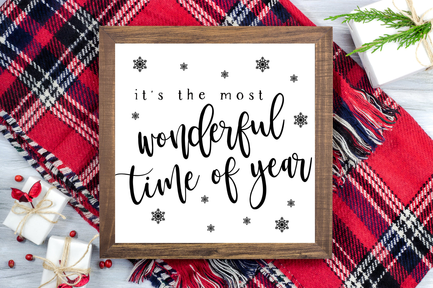 It's the Most Wonderful Time of Year - Christmas Printable Sign Farmhouse Style  - Digital File