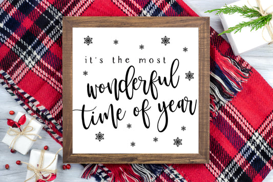 It's the Most Wonderful Time of Year - Christmas Printable Sign Farmhouse Style  - Digital File