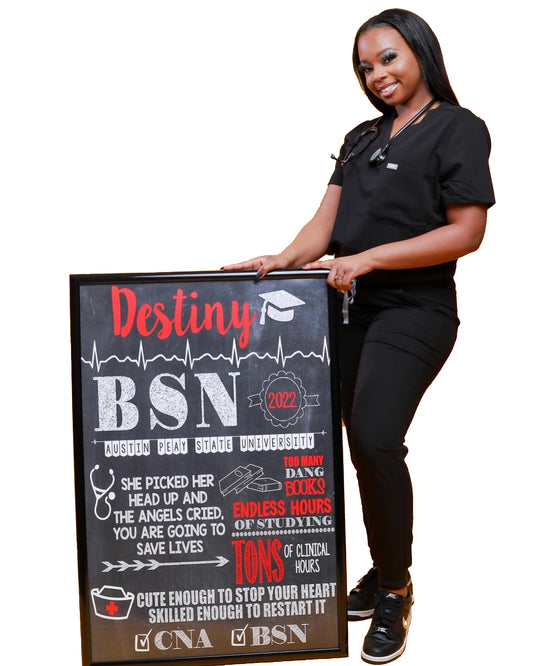 Nursing Graduation Photo Sign - BSN, LVN, LPN, RN, or any Degree - Personalized Chalkboard Sign- DIGITAL FILE (Nurse-Angels)