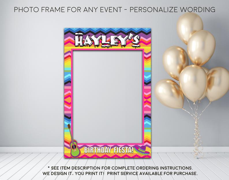 Fiesta Birthday Party - Photo Prop Frame Sign - Digital File (Frame-fi ...