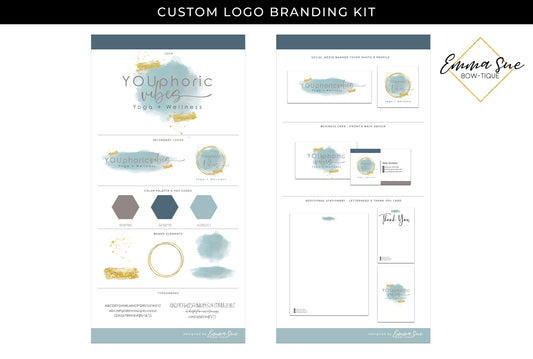 The Basic Watercolor Business Branding Kit - Logo Design, Alternative Logo and Sub-mark, Social Media Kit & Business Card