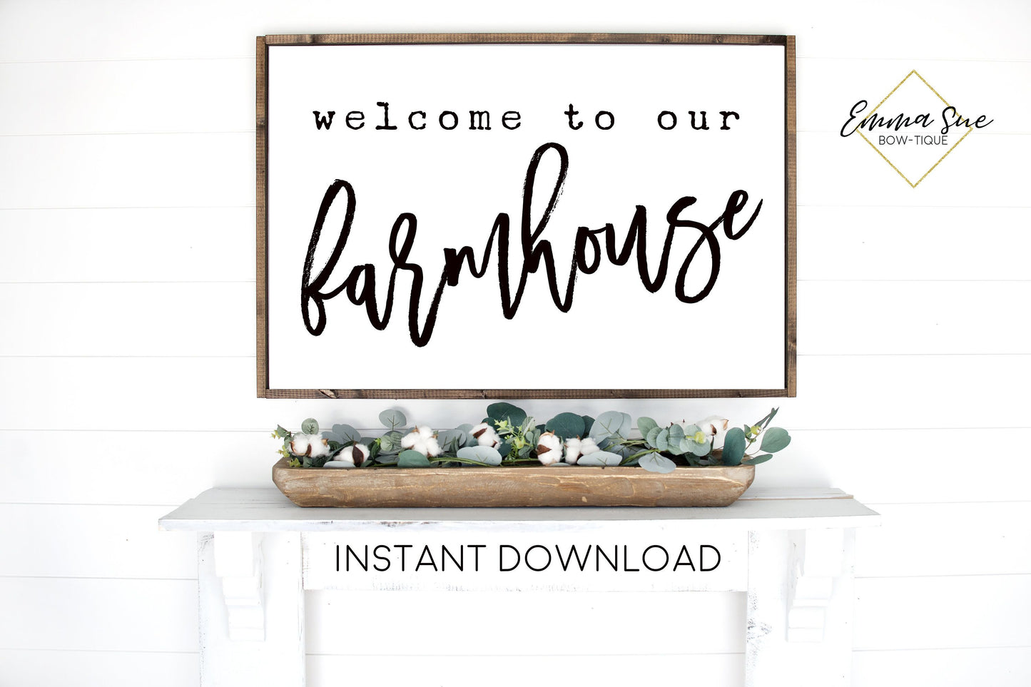 Welcome to our farmhouse Living room Large Wall art Farmhouse Printable Sign