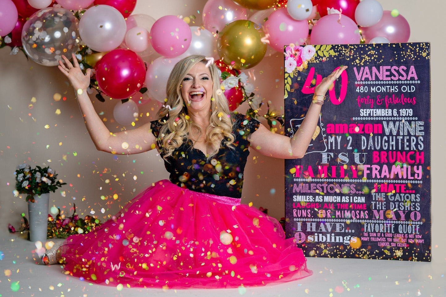 Adult smash cake photo prop - Any age Birthday Personalized Chalkboard Sign - DIGITAL FILE (chalk-adult2019)