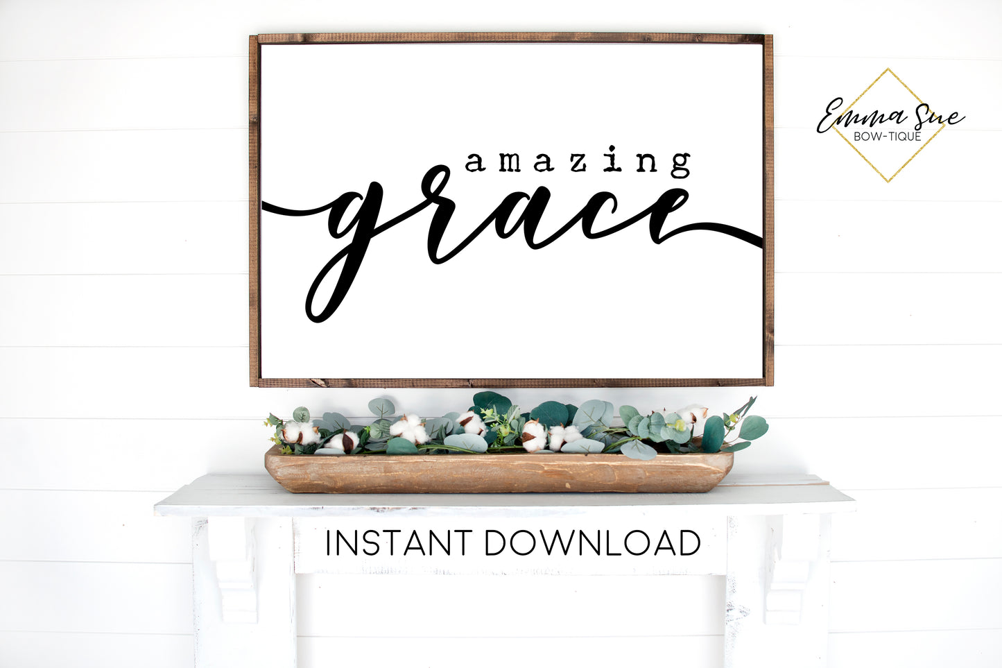 Amazing Grace - Christian Quotes Bible Scripture Printable Sign Wall Art - Instant Download