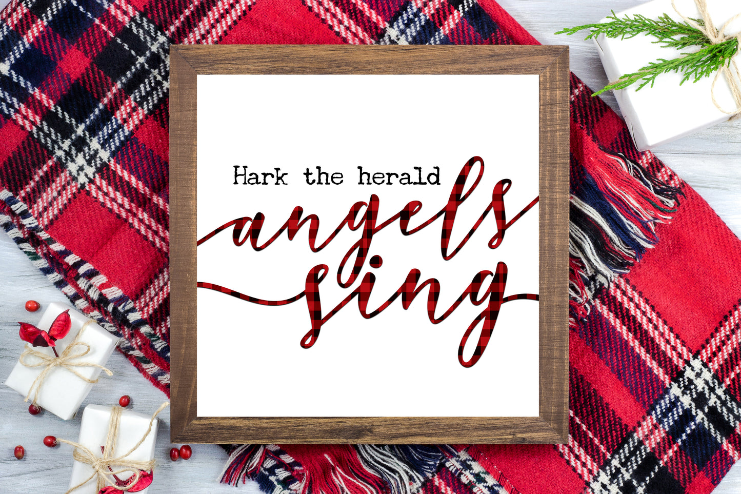 Hark the herald Angels Sing - Jesus Christmas Farmhouse Printable Sign - Digital File