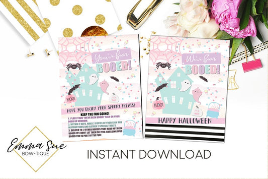 You've been Booed - Pastel Halloween Treats Printable - INSTANT DOWNLOAD - Digital File