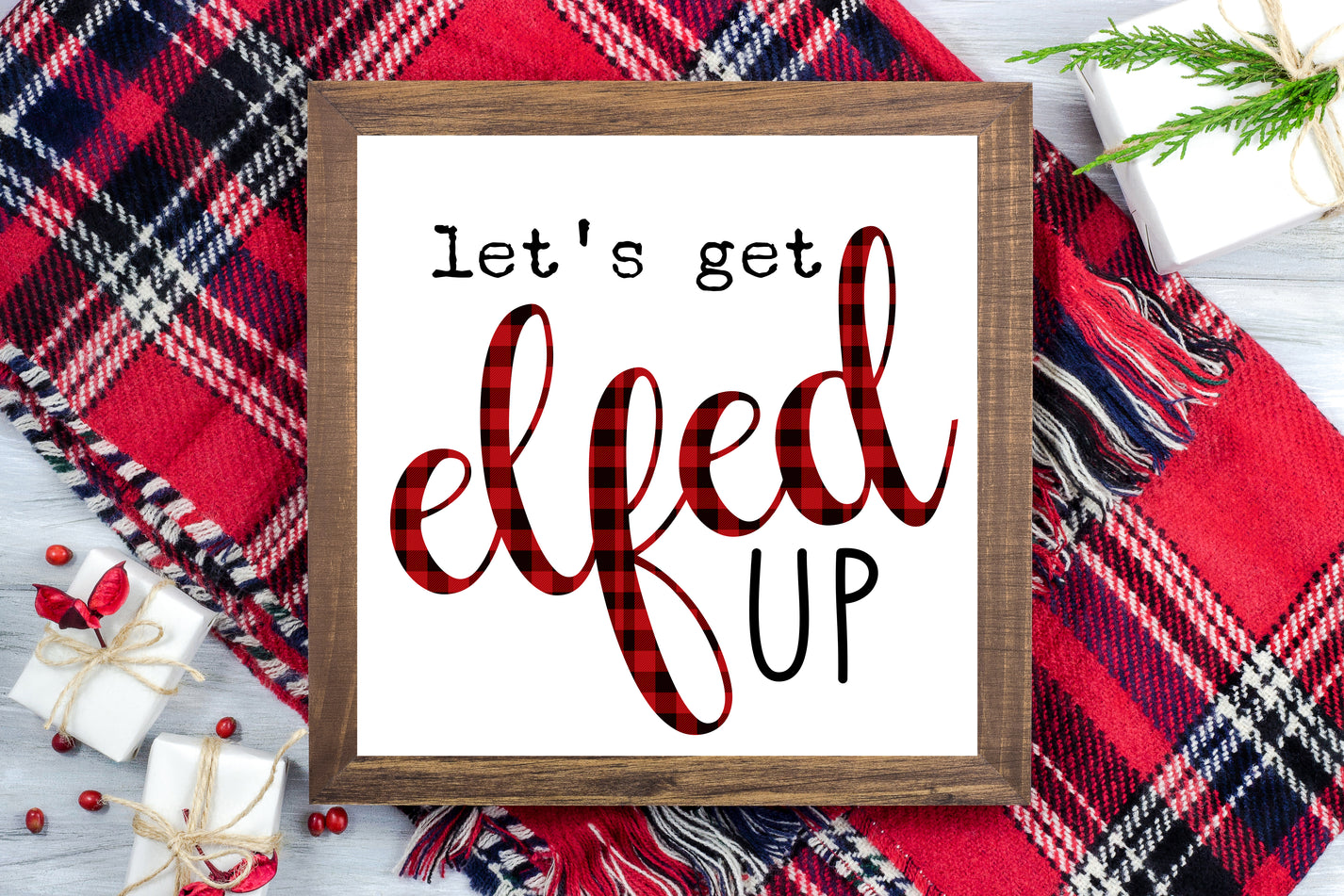 Fotohintergrund "Let's Get Elfed Up" 2,1x1,5 M - Vinyl Für Weihnachtsfotos