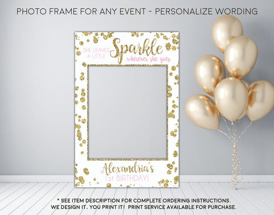 She leaves a little sparkle wherever she goes - Photo Prop Frame Sign - Digital File