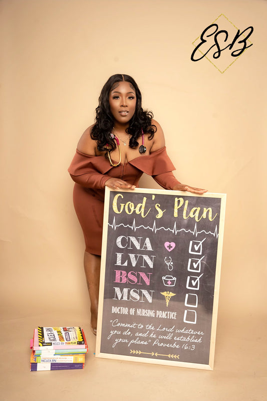 God's Plan Nurse Graduation Checklist BSN, LVN, LPN, RN, MSN Nursing - Digital Chalkboard Sign Photo Prop - Any Nursing Degree DIGITAL FILE  (Chalk-nursecheck)