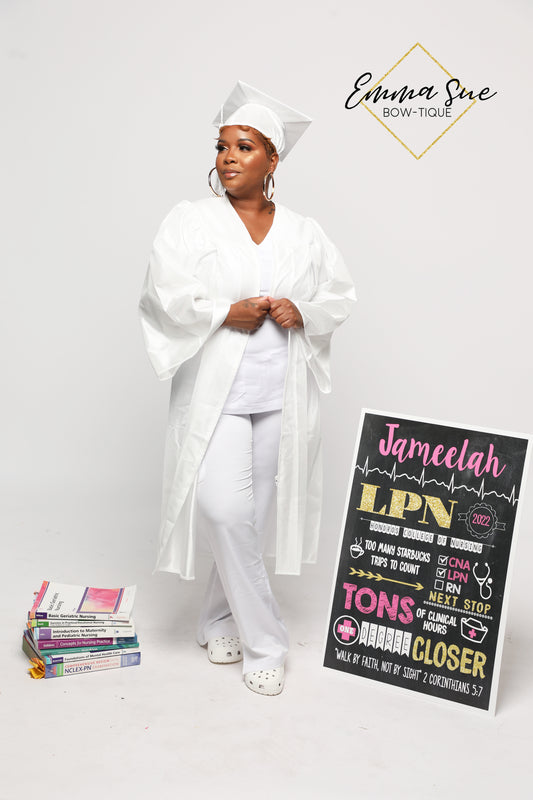 LPN, BSN, LVN, LPN, RN or Any Nursing Graduation Personalized Chalkboard Sign Photo Prop - Any Nursing Degree DIGITAL FILE  (Nurse-Check LPN)