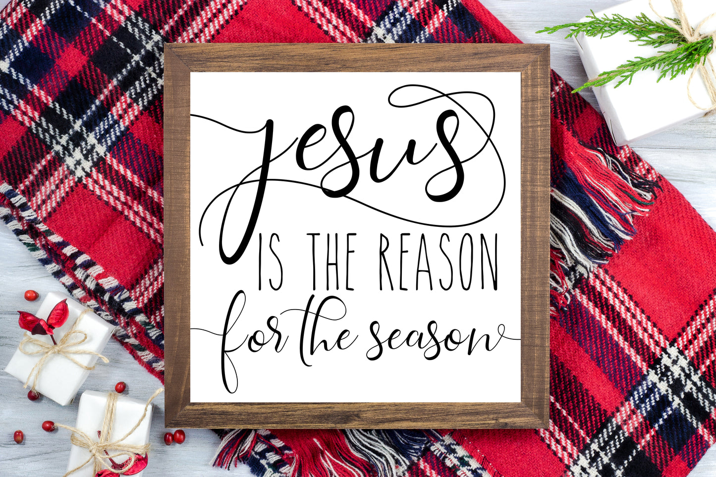 Jesus is the Reason for the Season -  Christmas Printable Sign Farmhouse Style  - Digital File