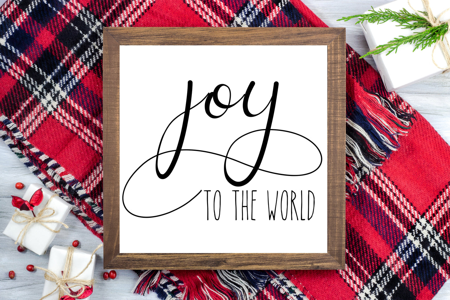 Joy to the World -  Christmas Printable Sign Farmhouse Style  - Digital File