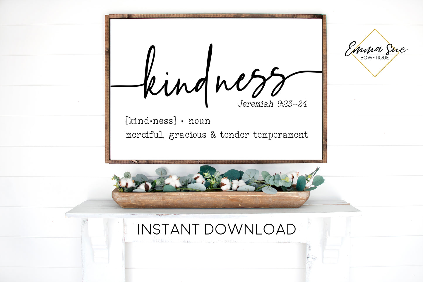Kindness Biblical Definition - Jeremiah 9:23-24 Bible Verse Printable Sign Wall Art - Instant Download