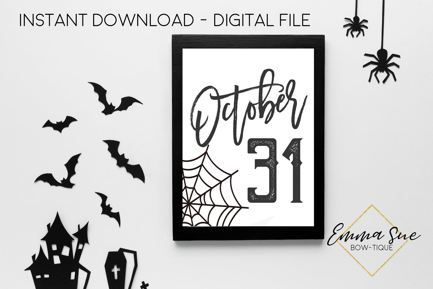 October 31 Sign - Halloween Decoration Printable Art Sign - Digital File