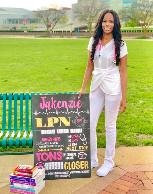 LPN, BSN, LVN, LPN, RN or Any Nursing Graduation Personalized Chalkboard Sign Photo Prop - Any Nursing Degree DIGITAL FILE  (Nurse-Check LPN)